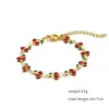 304 Stainless Steel Multicolor Ion Plating (IP) Rhinestones 18K Real Gold Plated Elegant Sweet Waterproof Non Tarnish Inlay Gold Bracelets