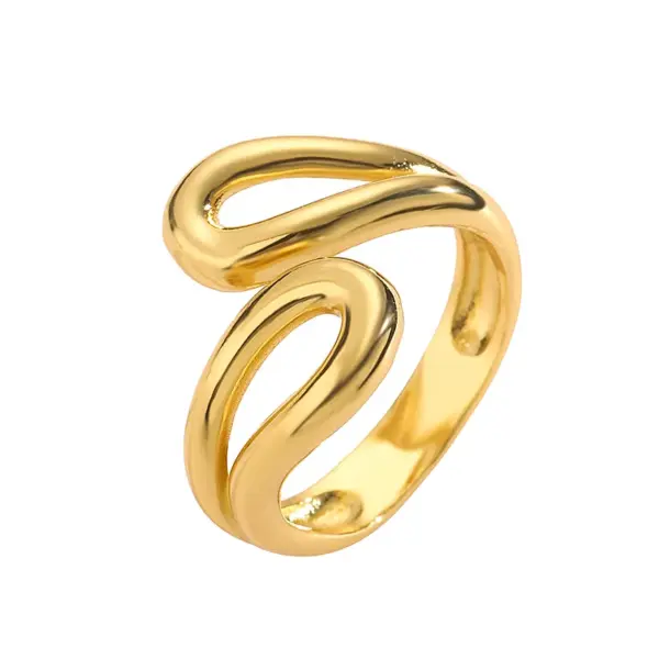Wholesale Ig Style Classic Style Geometric Copper Plating 18k Gold Plated Open Rings