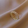 Wholesale Copper Plating Twist Artificial Gemstones Copper Rings