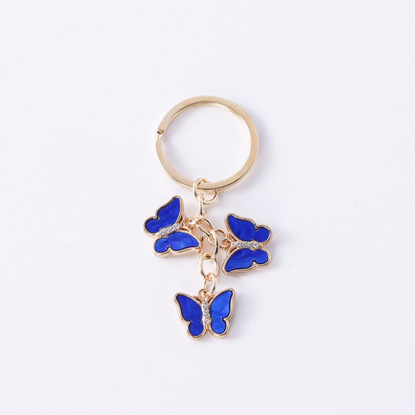 Wholesale Cross-border Hot-selling Oil Dripping with Diamonds, Alloy Colorful Butterflies, Multiple Cute, Creative and Elegant Style Keychain Pendants