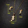 Ion Plating (IP) 18K Gold Real Gold Plated Star Flower Notes 201 Stainless Steel Simple Style Commute Waterproof Non Tarnish Jewelry Set
