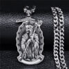 oly-e46013c917b463989d928c8a6b40be59 Wholesale New Death Sickle Skull Cut Oil Drop Stainless Steel Pendant Domineering Men's Necklace Exquisite