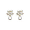 Wholesale Christmas exquisite full diamond snowflake pearl earrings