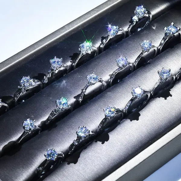 Copper Geometric Zircon Rings