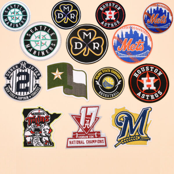 Wholesale Patch Cloth Sticker Baseball Team Round LetterSticker