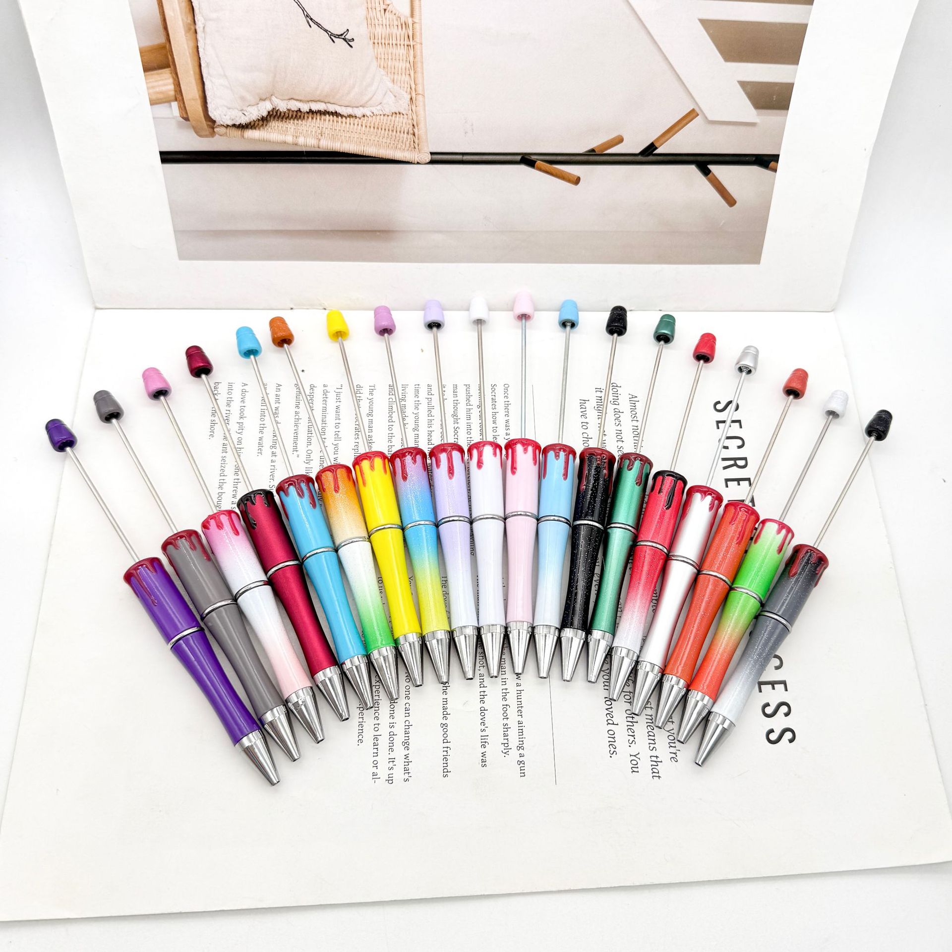 Wholesale New DIY Blood Print Bead Pen Creative Christmas Blood Print Hand-Painted Shaped Ballint Pen