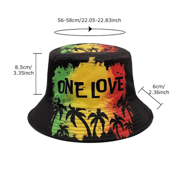 Wholesale ONE LOVE Letter Coconut Tree Printed Fisherman Hat European and American Spring and Summer Personality Sunscreen Hat Outdoor Sports Sun Hat