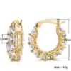 Wholesale Fashion Full Inlaid Zircon Copper Lace Earrings U-shaped Earrings