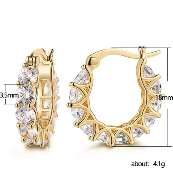 Wholesale Fashion Full Inlaid Zircon Copper Lace Earrings U-shaped Earrings