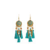 oly-e4790601819196ca5add6b0bd3082203 Wholesale Bohemian Color Feather Clip Fabric Tassel Rice Bead Earrings Retro Ethnic High-end Hollow Earrings