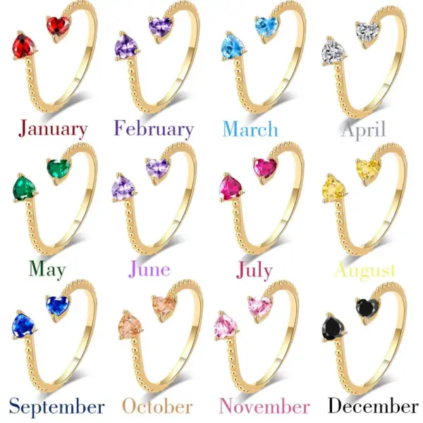 Wholesale Fashion Heart Shape Copper Plating Inlay Zircon Open Ring 1 Piece