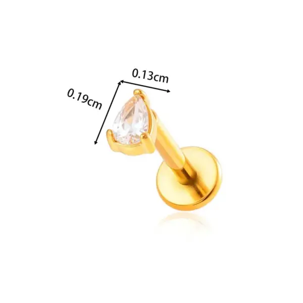 Wholesale Fashionable Geometric Stainless Steel Zircon Screw Ear Bone Studs Style Lip Studs Piercing Jewelry For Women