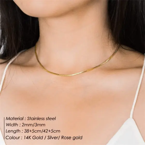 PVD Coated 14K Gold Real Gold Plated U Shape Stainless Steel Waterproof Non Tarnish 304 Stainless Steel Necklace