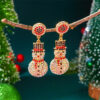 Wholesale Christmas light string reindeer and rhinestone snowman earrings