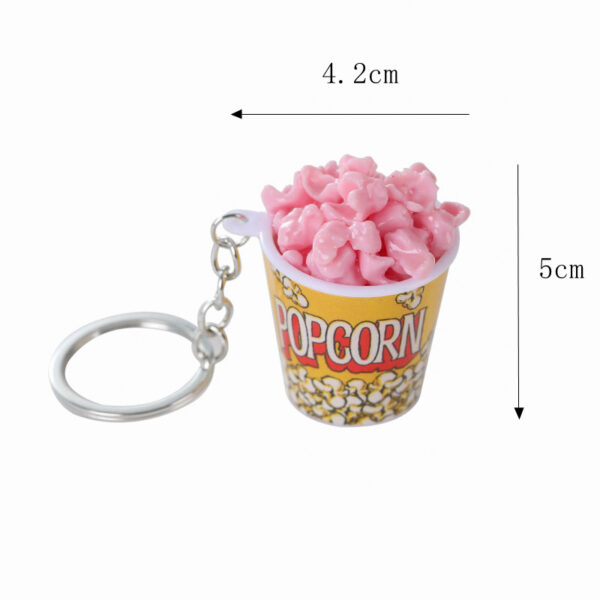 Wholesale Simulation food popcorn bucket keychain pendant fun food and play creative car student couple bag ornaments