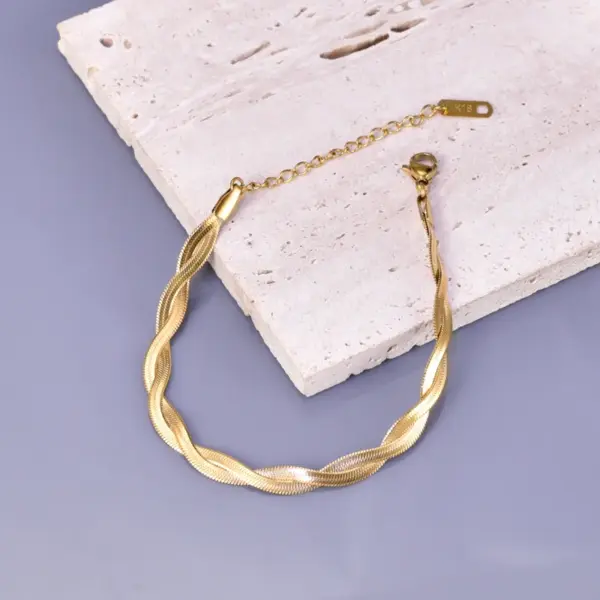 PVD Coated Real Gold Plated 18K Gold Ft 304 Stainless Steel Titanium Steel Casual Waterproof Non Tarnish 304 Stainless Steel Titanium Steel Bracelets