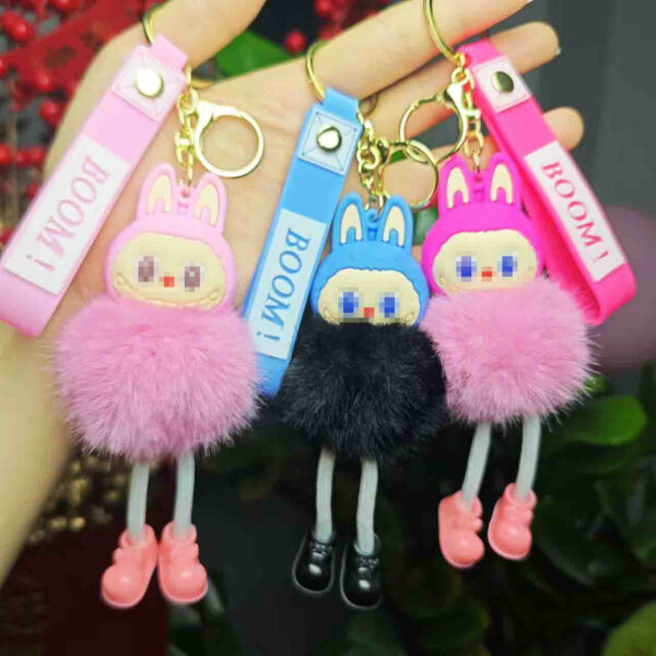 Wholesale Cross-Border Popular Internet Celebrity Plush Little Sheep Keychain Pendant Couple Car Bag Keychain Pendant Gift