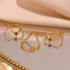 Wholesale Jewelry Vintage Style Simple Style Classic Style V Shape 304 Stainless Steel Rhinestones 18K Gold Plated Plating Inlay Rings