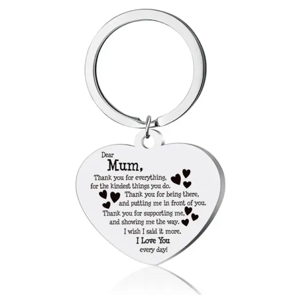 Wholesale Fashion Letter Heart Shape Stainless Steel Plating Keychain Necklace 1 Piece