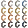 Wholesale 1 Piece Elegant Luxurious Shiny C Shape Plating Inlay Copper Zircon 18k Gold Plated Ear Cuffs