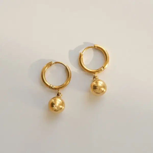 Wholesale 1 Pair Elegant Lady Ball Plating Titanium Steel Drop Earrings