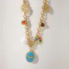 Wholesale Jewelry Simple Style Classic Style Commute Rainbow Star Heart Shape 304 Stainless Steel Acrylic 18K Gold Plated Enamel Inlay Double Layer Necklaces