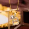 Wholesale Fashion Luxury Full Zircon Letter Pendant Necklace Personalized Multifunctional High-end Texture Jewelry Accessory Suitable For Men And Women
