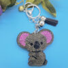 Wholesale 4pcs Velvet Diamond Koala Hot Diamond Picture Keychain