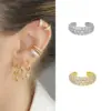 Wholesale Luxurious C Shape Inlay Copper Zircon Earrings