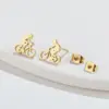 Wholesale PVD Coated Real Gold Plated Star Moon Wings Titanium Steel Fashion Waterproof Non Tarnish Ear Studs