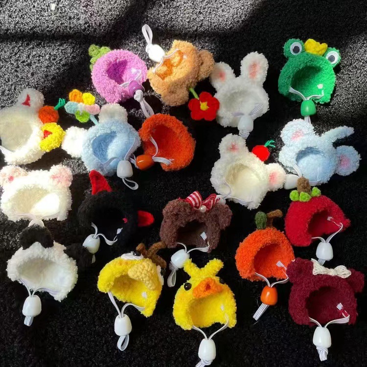 Wholesale Hamster Bear plush cute small hat photography props handmade crocheted pet wool hat Winter Mini