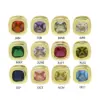 Wholesale Export Colorful Geometric Square December Birthstone Birthday Stone Birthstone DIY Zircon Small Pendant Necklace