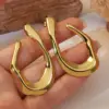 1 Pair Classic Style Asymmetrical Irregular 304 Stainless Steel Imitation Gold Electroplating Ear Studs