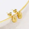 PVD Coated 18K Gold Plated Water Droplets Stainless Steel Basic Waterproof Non Tarnish Ear Studs