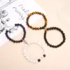 Wholesale Simple Style Round Alloy Tiger Eye Bracelets In Bulk