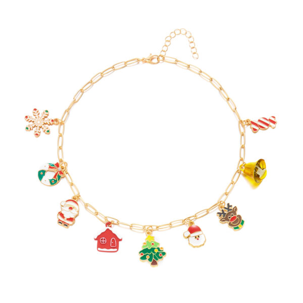 Wholesale Old man Christmas tree bell necklace