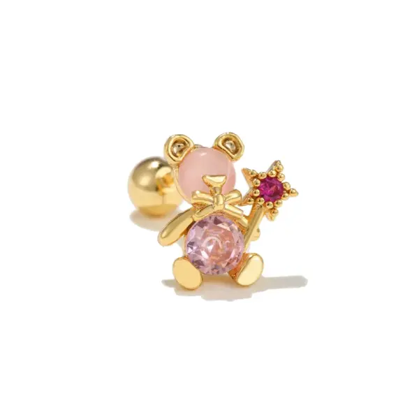 Brass Gem Ear Cartilage Rings & Studs Animal Waterproof Non Tarnish Surgical Steel