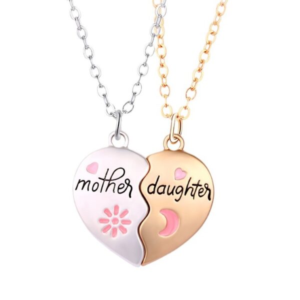 Wholesale Cross-border new fashion love splicing parent-child necklace mother and daughter magnetic pendant son mother's day