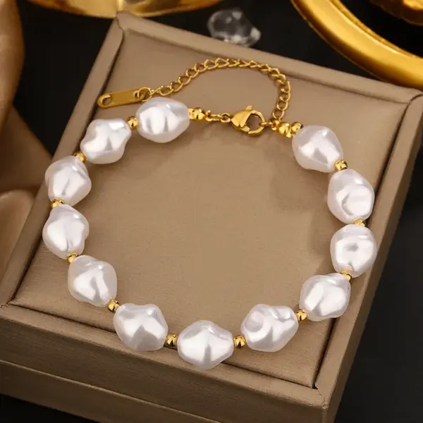 304 Stainless Steel Plastic Geometric Solid Color Ion Plating (IP) Plastic 18K Gold Plated Sweet Waterproof Non Tarnish Inlay Conventional Chain Multicolor-Golden Yellow Bracelets