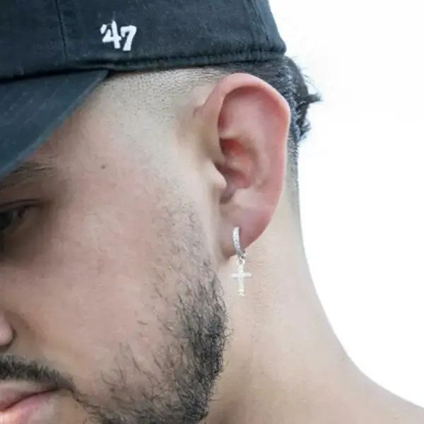 Wholesale Classic Copper Inlaid Zircon Cross Earrings Wholesale