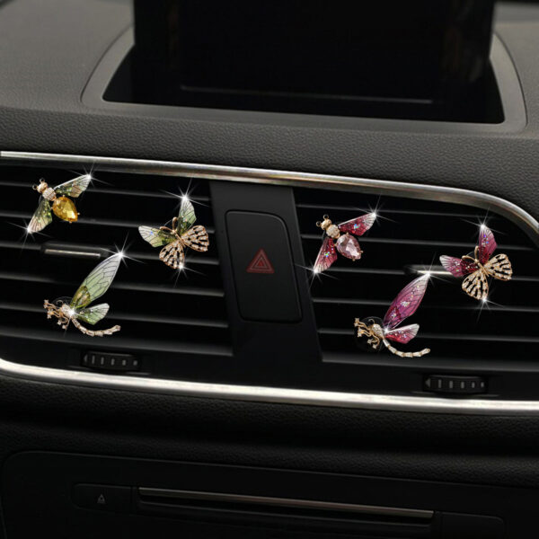Wholesale metal butterfly agoy car perfume clip bee car air conditioning outlet fragrant decorative clip