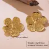 201 Stainless Steel 304 Stainless Steel Plastic Flower Petal Plated Stone-Free Imitation Gold Elegant Cute Oversized Plating Gold Earrings Ear Studs