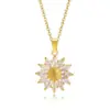 Wholesale Jewelry Fashion Flower 201 Stainless Steel Zircon Plating Inlay Stainless Steel Necklaces