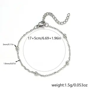 2mm Cross Clip Bead / Steel Color