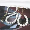 Fashion Round Freshwater Pearl Copper Beaded Gold Plated Bracelets