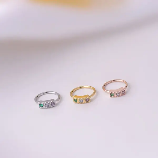 Fashion Geometric Copper Plating Zircon Nose Ring Nose Pin