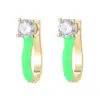 Wholesale Simple U-shaped Zircon Earrings