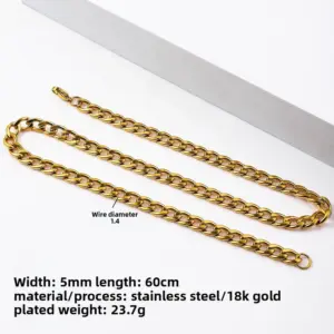 Golden 5.0mm Wide / Length 45cm