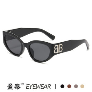 Wholesale 2025 Cross-border New European and American Double B Sunglasses Women's Retro Cat's Eye High-end Sense Glasses Internet pular Fashion Sunglasses Women