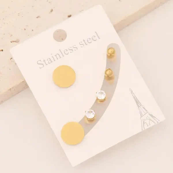 Wholesale PVD Coated 18K Gold Real Gold Plated Star Stainless Steel Preppy Style Simple Style Commute Waterproof Non Tarnish Ear Studs